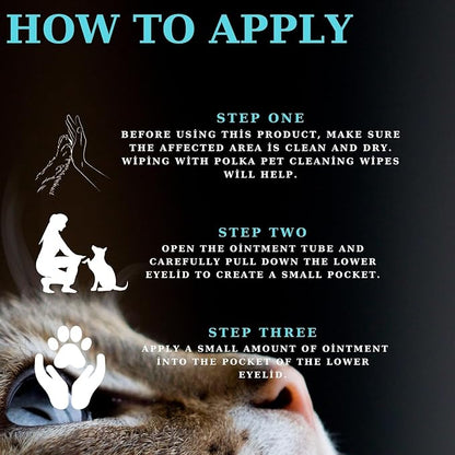 POLKA Terramypol Eye Ointment for Cats and Dogs, Horses, Birds, Sheep 3.5g/0.125oz - Pack of 2