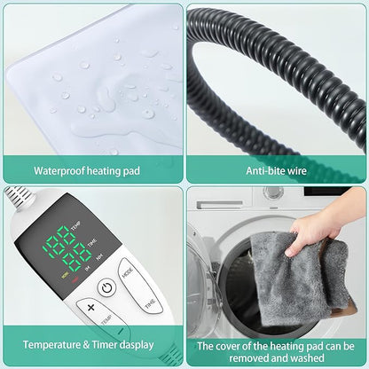 Smart Heated Cat Bed Cave Pet House for Indoor Cats & Small Dogs, Washable & Foldable with Removable Cushion, 17.72x14.96x12.6 inches, Brown