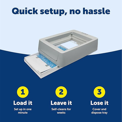 PetSafe ScoopFree Crystal Smart Automatic Litter Box - Uncovered Motion-Sensing Cat Box with Integrated Health Counter & App - Includes 1 Disposable Crystal Litter Tray