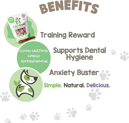 Nature Gnaws USA Steer Sticks for Dogs 5-7" (8oz) - Mixed Thickness - Long Lasting for Aggressive Chewers and Large Dogs - Natural Beef Bully Dog Chew Bones