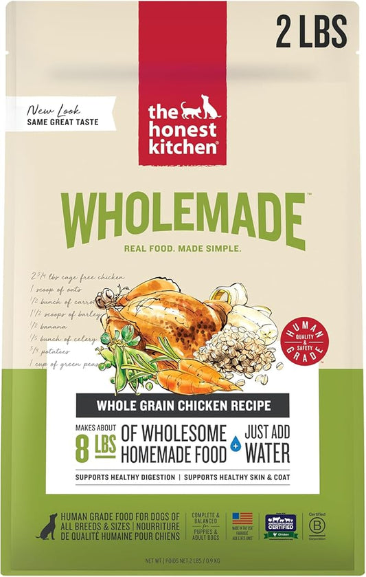 The Honest Kitchen Human Grade Wholemade™ Dehydrated Whole Grain Chicken Dog Food - Complete & Balanced Meal Topper 2 lb Bag