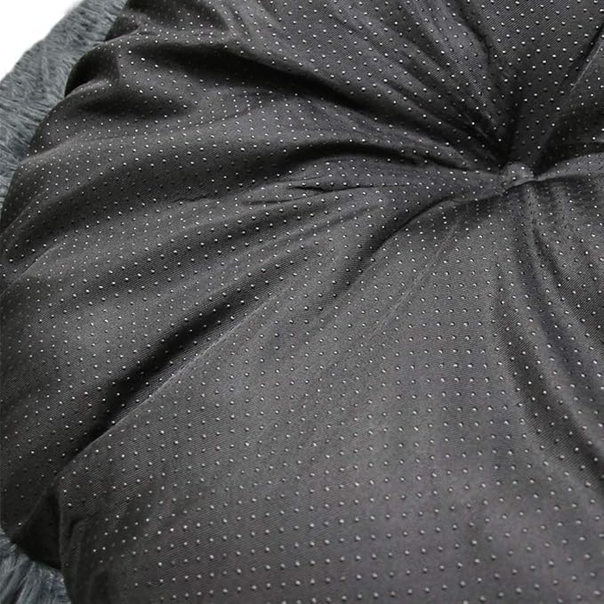 BODISEINT Faux Fur Dog Bed Cat Bed,Shag Round Anti-Anxiety Pet Calming Bed Doughnut Cuddler for Medium Large Puppy Dog Cat Kennel Cushion Self Warming Bed (28'' D x 8'' H, Dark Grey)