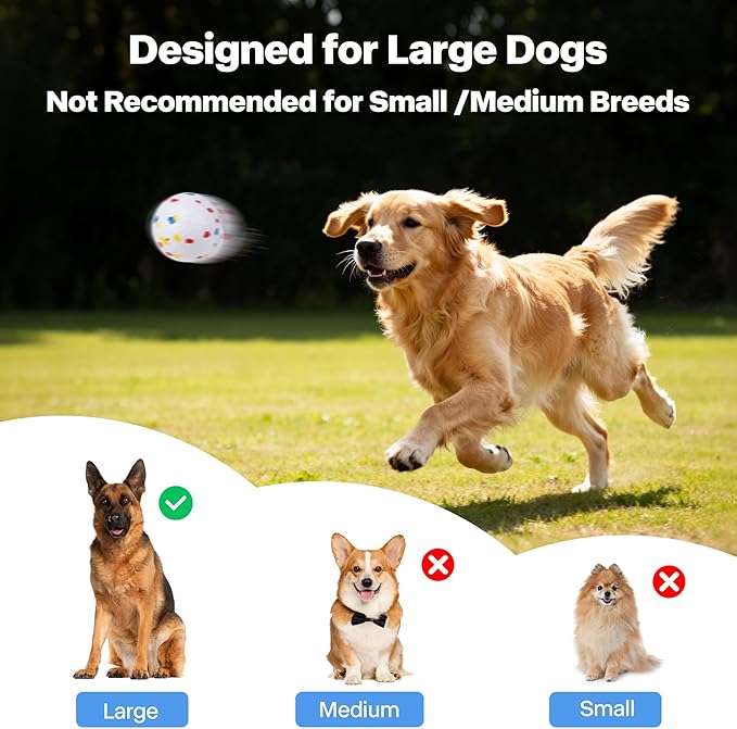 Pet Prime Upgraded Automatic Dog Ball Launcher for Large Dogs,Interactive Rechargeable Dog Ball Thrower Launcher Toy,Adjustable 10-64ft,6PCS 2.5" ETPU Balls & 1 Whistle Included,Outdoor Use