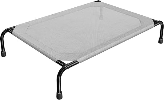 Simple Trending Raised Bed for Large Dog, Waterproof L Pet Cot, Breathable Big Bed Load 300lb, Grey