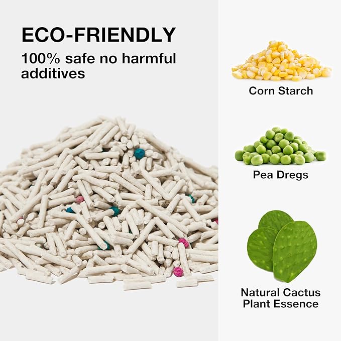 Vetreska Tofu Cat Litter - Strong Clumping, Dust Free, Low Tracking, Flushable, Water Absorbent - Cactus (5.5lb x 1bag)