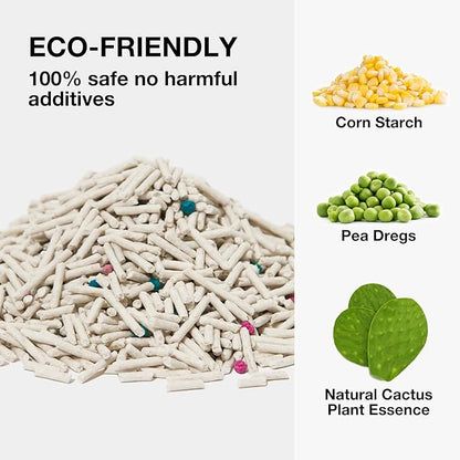 Vetreska Tofu Cat Litter - Strong Clumping, Dust Free, Low Tracking, Flushable, Water Absorbent - Cactus (5.5lb x 1bag)