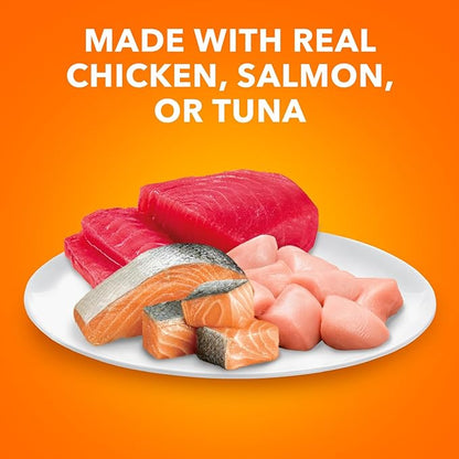 IAMS Perfect Portions Adult Wet Cat Food Pate, Chicken, Salmon, and Tuna Recipe Variety Pack, 2.6 oz. Easy Peel Twin-Pack Trays (24 Count, 48 Servings)