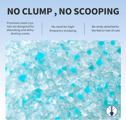 Cat Litter Crystals No Clumping Odor Control Kitty Litter Non-Clumping No scooping Low Dust, Low Tracking, Dehydrates Waste Cologne - 25.8 lbs (6 x 4.3 lb Packs)