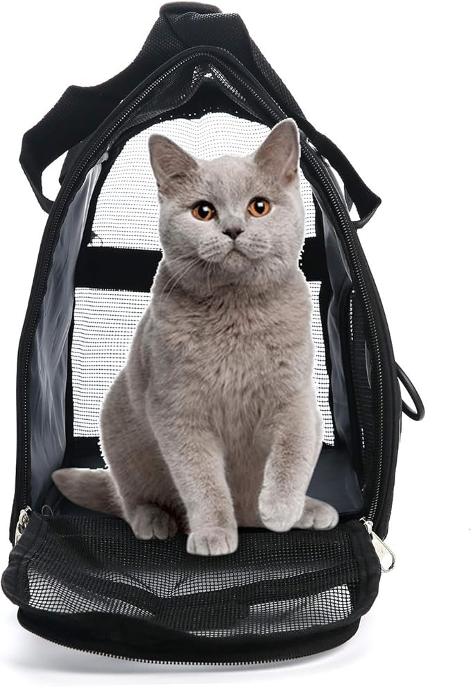 Pet Carrier Soft-Sided Carriers for Cat Carriers Dog Carrier for Small Medium Cats Dogs Puppies Pet Carrier Airline Approved Cat Dog Pet Travel Carrier (Small, Black)