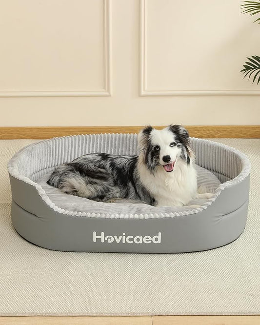 Hovicaed Dog Beds for Large Sized Dogs, Waterproof Durable Pet Bed with Comfy Mat, Non-Slip Bottom Big Dog Couch, Small Medium Dogs Breed, Indoor Puppy Pillow House XXL