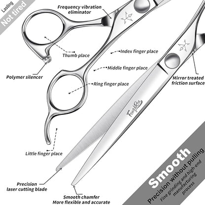 High-end Professional Dog Grooming Scissors Pet Grooming Shears 7 Inches Extremely Very Sharp Made Of Stainless Steel Alloy By Hand For Dog Cat Groomer