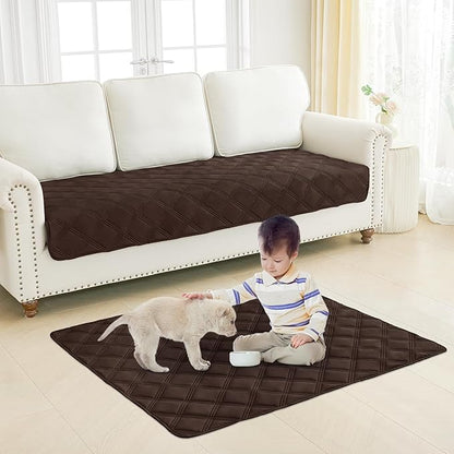 Smiry Waterproof Dog Bed Cover Blanket 40x80, Soft Reversible Pet Blanket, Washable Leakproof Cats Dogs Couch Cover for Sofa, Couch, Furniture, Lattice, Chocolate/Chocolate