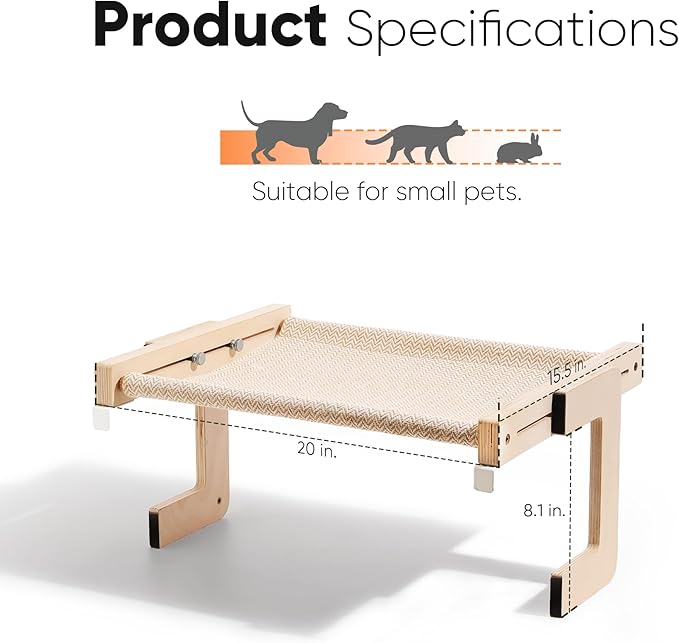 FUKUMARU Cat Window Perch, Transformable Cat Hammock for Windowsill and Floor, Cats Window Bed for Large Cats and Kittens, Reinforced Wood and Metal Frame, Easy to Adjust & Assemble Pet Pech Beds