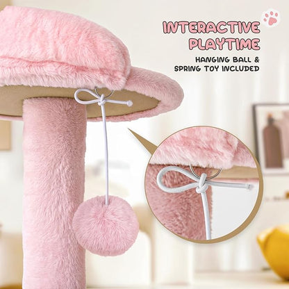 MoNiBloom 70 Inch Cat Tree Tower for Indoor Cats Large Adults, Tall Cat Tower with Scratching Post, Multi-Level Furniture Activity Center with Cat Condo Pet Play House, Soft Pink