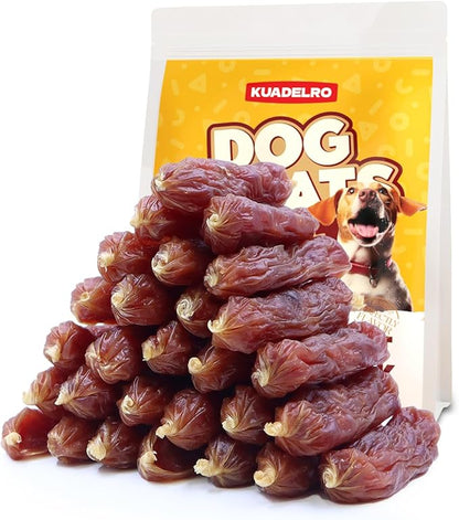 Duck Sausage Soft Dog Treats, Duck Jerky Training Treats Skiny Coat Dog Chews for Senior Small Medium Large Breed 10.58oz