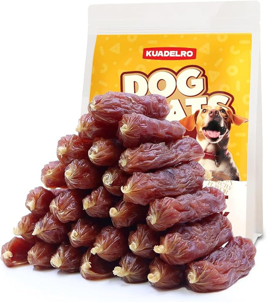 Duck Sausage Soft Dog Treats, Duck Jerky Training Treats Skiny Coat Dog Chews for Senior Small Medium Large Breed 10.58oz