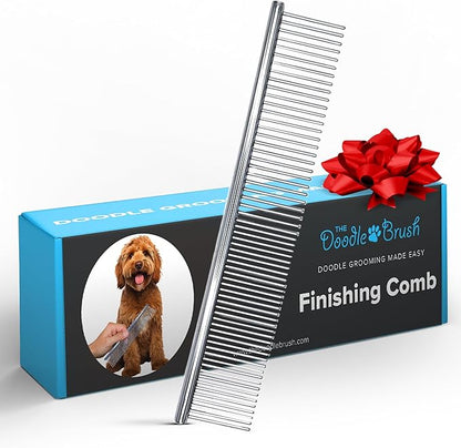 Dog Combs for Grooming Matting, Finishing Metal Comb For Dogs, Large Stainless Steel Doodle Grooming, Tackles Mat & Tangles for Poodles, Labradoodle, Cockapoo Pet Christmas Gifts