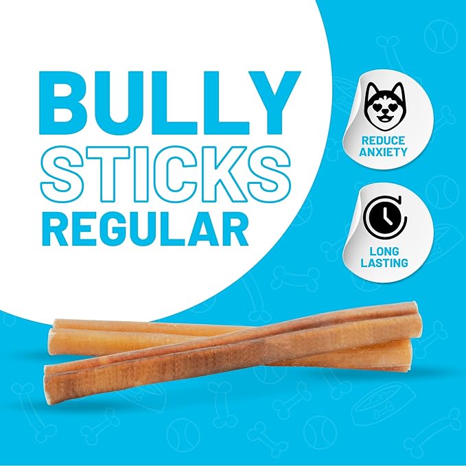 Sitka Farms Bully Sticks, Long Lasting Natural Dog Chews, 6 Inch – 40 Count