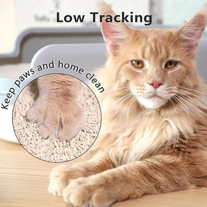 Tofu Cat Litter - Strong Clumping, Ultra Absorbent, Odor Control, Flushable, Low Tracking, Low Dust Tofu Litter Pellets - 3 Packs/18LB (Original Flavor)