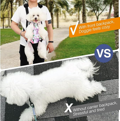 Pawaboo Pet Carrier Backpack, Adjustable Pet Front Cat Dog Carrier Backpack Travel Bag, Legs Out, Easy-Fit for Traveling Hiking Camping for Small Medium Dogs Cats Puppies, Extra Large, Flowers