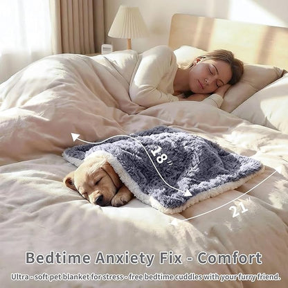 Cat Blanket for Indoor Cats Ultra-Soft Plush Small Blanket Machine Washable Cozy Calming for Kittens Cats Bed Couch Car 21"x18" Grey