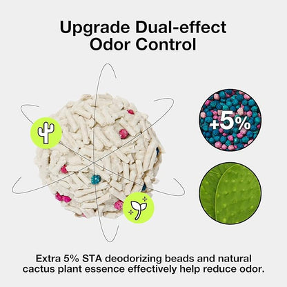 Vetreska Tofu Cat Litter - Strong Clumping, Dust Free, Low Tracking, Flushable, Water Absorbent - Cactus (5.5lb x 1bag)