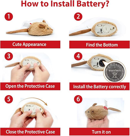 Gigwi Interactive Cat Toys Pack, Automatic Moving Mouse Electronic Cat Toys for Indoor Cats, Mouse Hunt Cat Toy for Kitten, 2 Pack (Brown & Orange Colors)