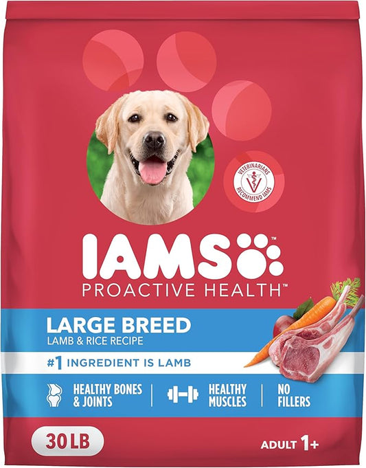 IAMS Proactive Health Large Breed Adult Dry Dog Food Lamb & Rice Recipe, 30 lb. Bag