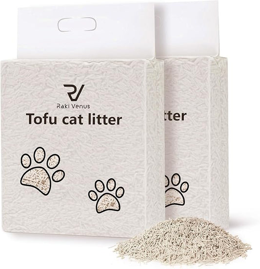 Tofu Cat Litter - Strong Clumping, Ultra Absorbent, Odor Control, Flushable, Low Tracking, Low Dust Tofu Litter Pellets 2 Packs/12LB (Original Flavor)