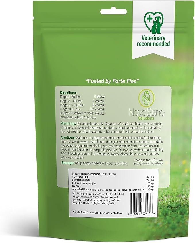 K9 Joint & Hip Supplement for Dogs – Hip Dysplasia, Joint Stiffness, Anti-Inflammatory & Mobility Support – Serrapeptase, Glucosamine, Chondroitin, Collagen & HA for Senior & Active Dogs