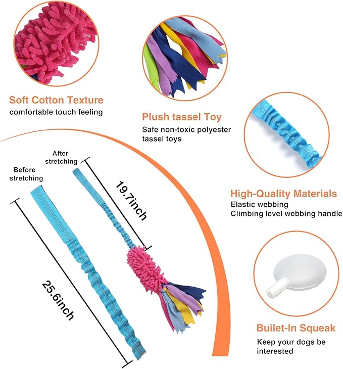 Wodoca Dog Tug Toy - Aggressive Chewer Rope Toy with Strong Squeak, Ideal for Large Dogs, Easy to Clean, Hand Made