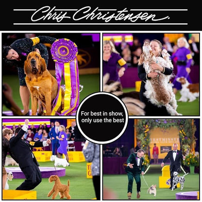 Chris Christensen 00C 6.5 in Crescent Coarse/Fine Finishing Butter Comb, Groom Like a Professional, Rounded Corners Prevent Friction and Breakage, Solid Brass Spin with Steel Teeth, Chrome Finish