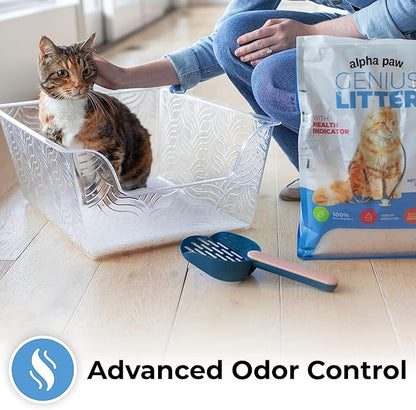 Genius Litter Health Monitoring Cat Litter, Featured on Shark Tank, Lightweight Crystal Silica Gel, Non Clumping, Dust Free, Low Tracking, Odor Control for Indoor Cats and Kittens, 3 Bag (18lb)