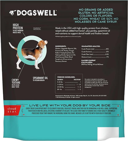 DOGSWELL Dental Jerky Dog Treats, Chicken, 24 oz. Bag