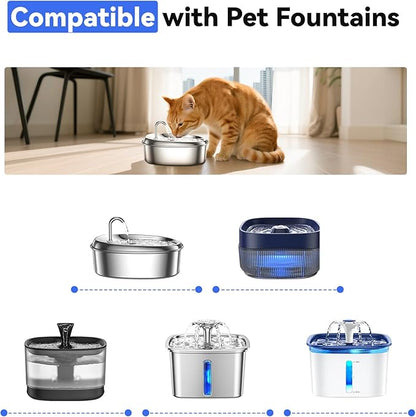 24 Packs Cat Water Fountain Filters Replacement,Compatible with VEKEN® for 67 oz/2L, 85 oz/2.5L, 95 oz/2.5L, 135 oz/4L Automatic Pet Fountain (12 Replacement Filters +12 Pre-Filter Sponges)