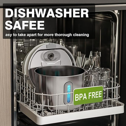 HAJXM Cat Water Fountain, 74oz/2.2L Cat Fountain for Drinking - Pet Water Fountain Stainless Steel for Cats Inside - Quiet Water Bowl Dispenser - Kitty Drinking Fountains - 4 Filters + 4 Sponges