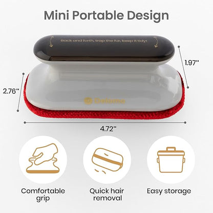 DELOMO Upgraded Pet Hair Removal Tool for Car, Mini Dog Hair Remover for Car Detailing, Pet Hair Remover Brush for Auto Detailing, Furniture, Carpet, Lint, Pet Hair Eraser (Size: 4.72" L × 2.76" W)