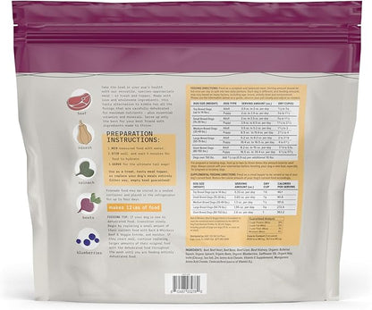 Bark & Whiskers Dehydrated Beef and Veggie Entrée, 3 lb., Makes 12 lbs. of Food for Dogs, Digestive Support, Vet Formulated, Non-GMO, Dr. Mercola