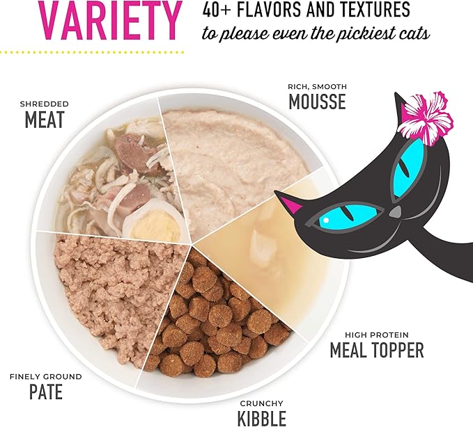 Tiki Cat After Dark, Velvet Mousse, Variety Pack, Grain & Potato Free Formula, with High Protein & Nutrient Dense Blended Irresistible Organ Meat, 2.8 oz. Pouch (Pack of 12)