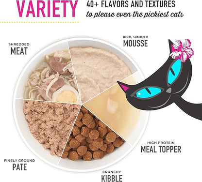 Tiki Cat After Dark, Velvet Mousse, Variety Pack, Grain & Potato Free Formula, with High Protein & Nutrient Dense Blended Irresistible Organ Meat, 2.8 oz. Pouch (Pack of 12)