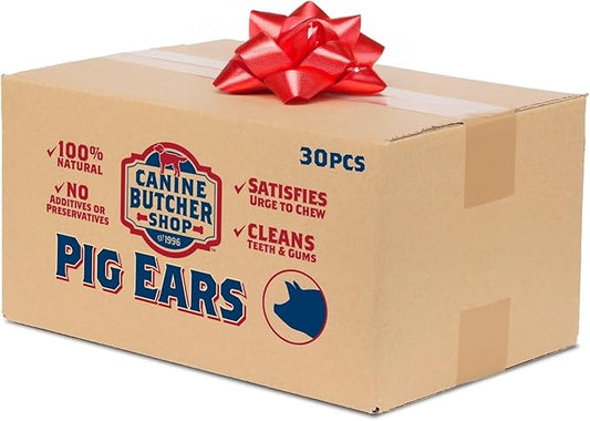 Pig Ears for Dogs, Always USA Made (30-Pack), All Natural, Sourced in USA Pig Ears, Digestible Pork Dog Chew Treat