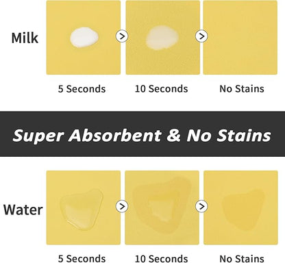 Pet Feeding Mat - Absorbent Dog Mat for Food and Water, No Stains Cat Bowl Mat, Easy to Clean Pet Placemats, Quick Dry Dog Water Dispenser Mat for Messy Drinkers | Paw Yellow 16"x 24"