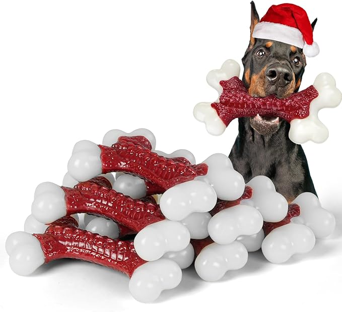 6-Pack Tough Dog Toys, Toys for Aggressive Chewers Large Breed, Chew Dogs, Bone Toy Nylon Dogs Almost Indestructible