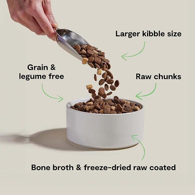 Open Farm, RawMix Grain-Free Dry Dog Food for Large Breeds, Protein-Packed Kibble Coated in Bone Broth with Freeze Dried Raw Chunks, Salmon Chicken & Turkey, Large Breed Recipe, 20lb Bag