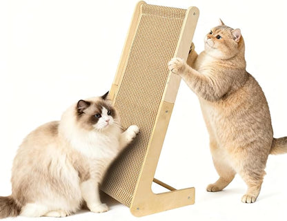 2-in-1 Cat Scratching Post with Replaceable Sisal Pads – Durable Scratcher Toy for Indoor Cats