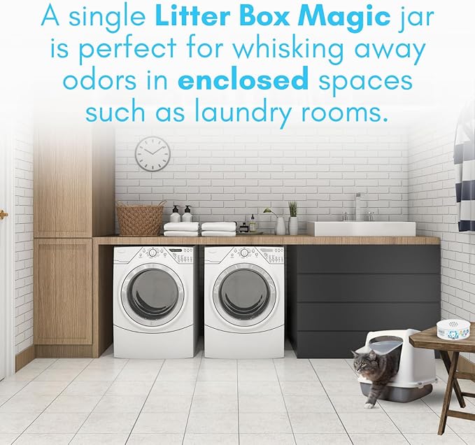 Cat Litter Deodorizer Jar (Fresh Scent, 16 Oz, Pack of 1) - Cat Litter Odor Absorber Gel In A Jar - Litter Box Pet Air Freshener - Litter Odor Eliminator to Freshen Air