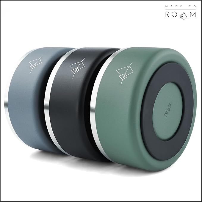 MADE TO ROAM Premium Everest Bowl - Stainless Steel Double-Walled Vacuum-Insulated Dog Bowl with Non-Slip Grip (Michigan Autumn, 64oz)