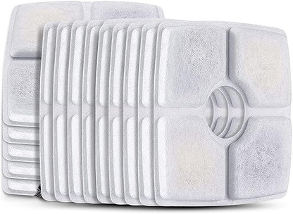 Cat Water Fountain Filters, 16 Pack Replacement Filter Fit for Top Square 84oz/2.5L Cat Pet Fountain, 3 Filtration System.Not compatible with 95oz/2.8L Pet Fountain