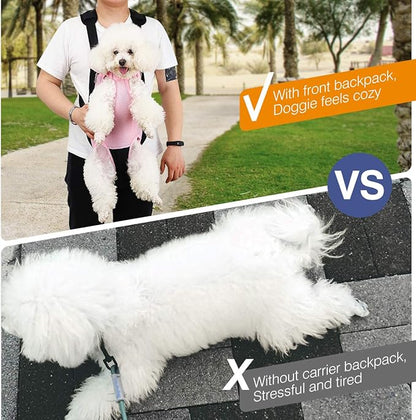 Pawaboo Pet Carrier Backpack, Adjustable Pet Front Cat Dog Carrier Backpack Travel Bag, Legs Out, Easy-Fit for Traveling Hiking Camping for Small Medium Dogs Cats Puppies, Large, Pink