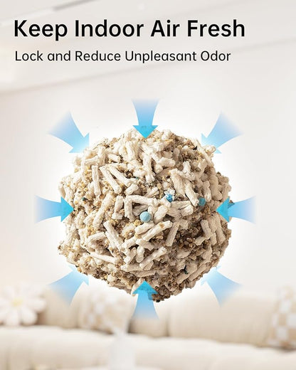 Mixed 5-in-1 Clumping Cat Litter 15.8 lb, Odor Control and Rapid Clumping, Water Absorbent and Flushable, Dust-Free, Multi-Cat, Bentonite Tofu Cat Litter, Original, 7.9lb/Bag